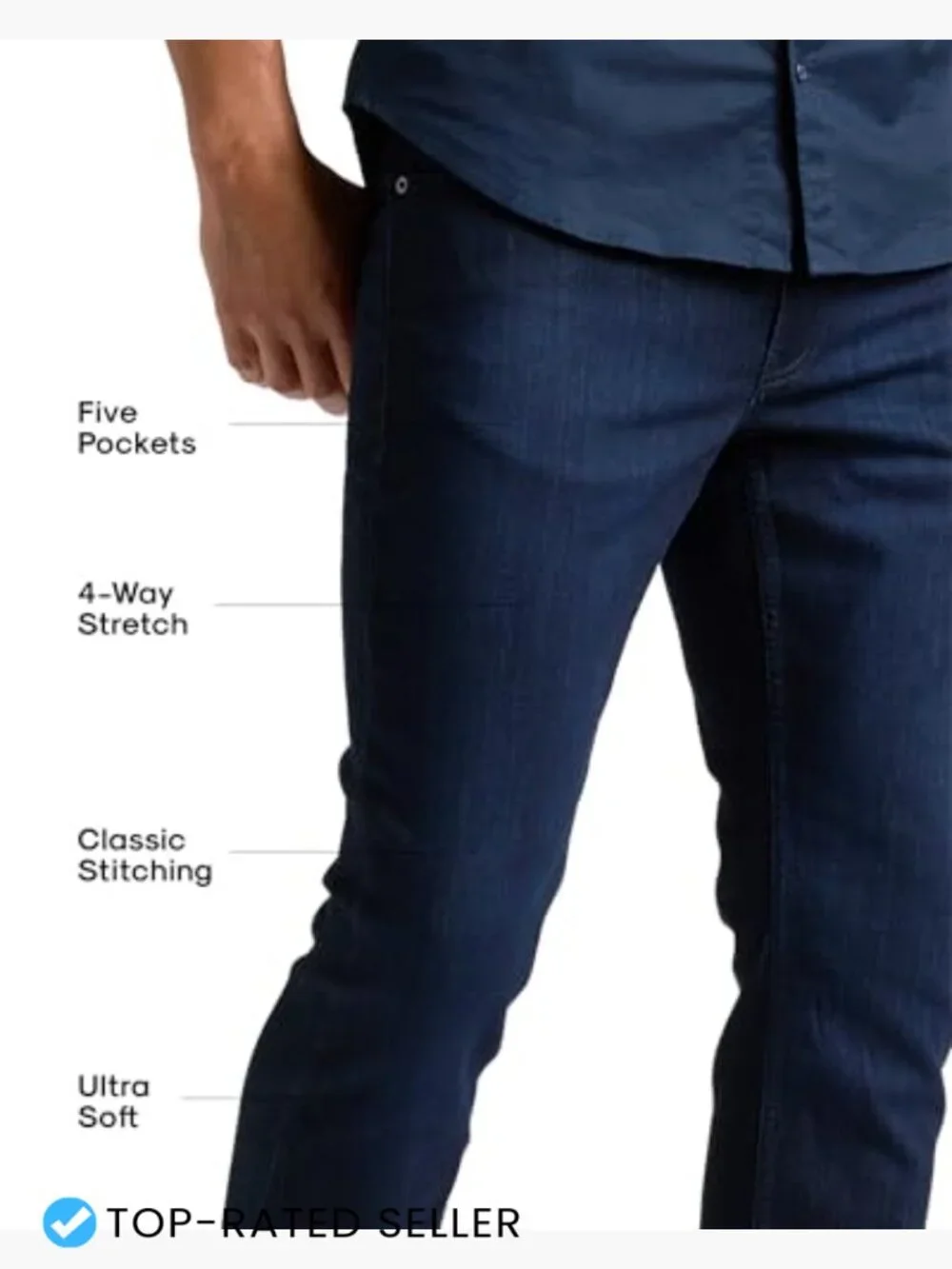 Slim Straight Fit Stretch Jeans Classic Comfort Modern Tapered Style